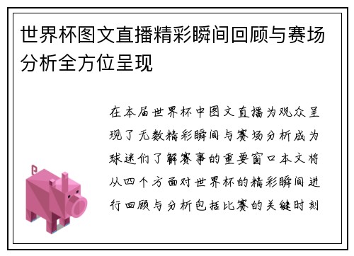 世界杯图文直播精彩瞬间回顾与赛场分析全方位呈现